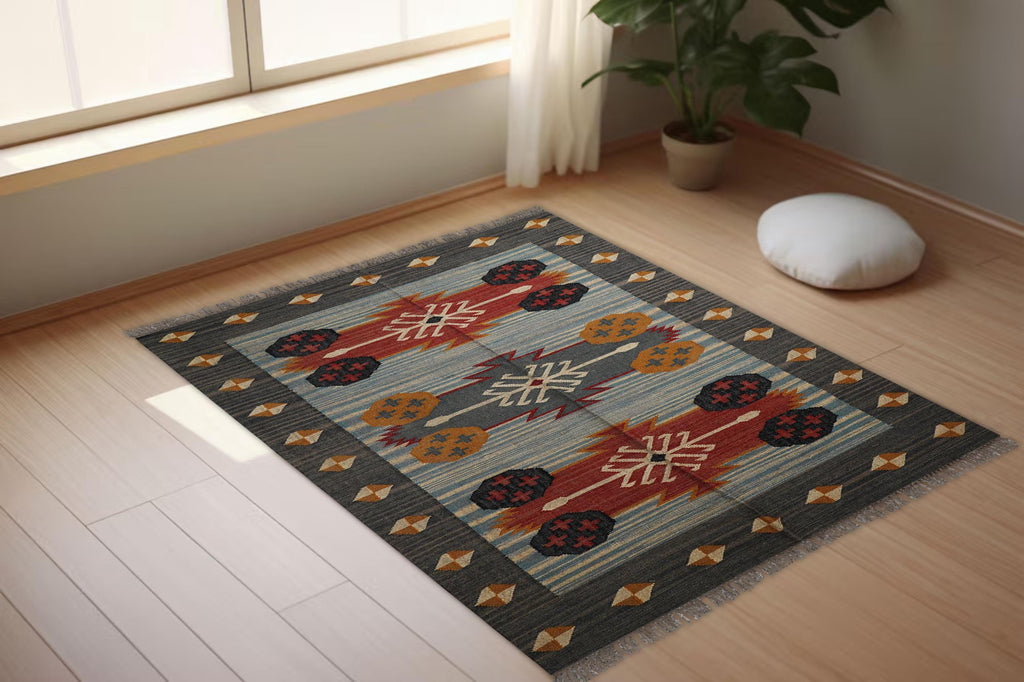 9x12 Ft. Handmade Wool Jute Kilim Rug Handwoven Wool Jute Rug, Handwoven Wool Jute Kilim Rug, Wool Jute Rug Kilim Jute Rug