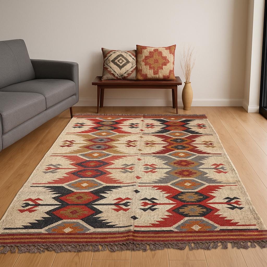 4x6, 5x8, 6x9, 8x10, 9x12 Ft Kilim Rug, Handwoven, Wool and Jute Rug, ,rugs for living room,kilim runner rug,large hall kilim rugs