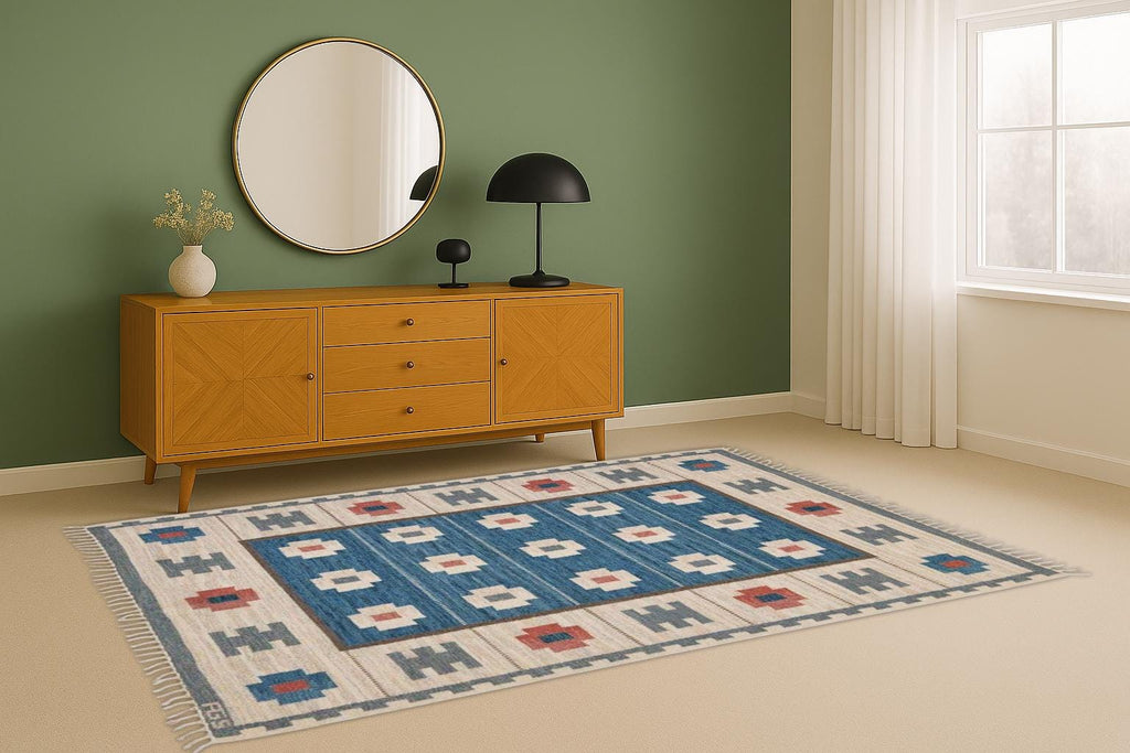 Modern wool jute rug, modern kilim rug , 6x9 , Handmade Wool Jute Rug, Navajo kilim Rug, Outdoor/ Indoor Rug/ Living Room Rug