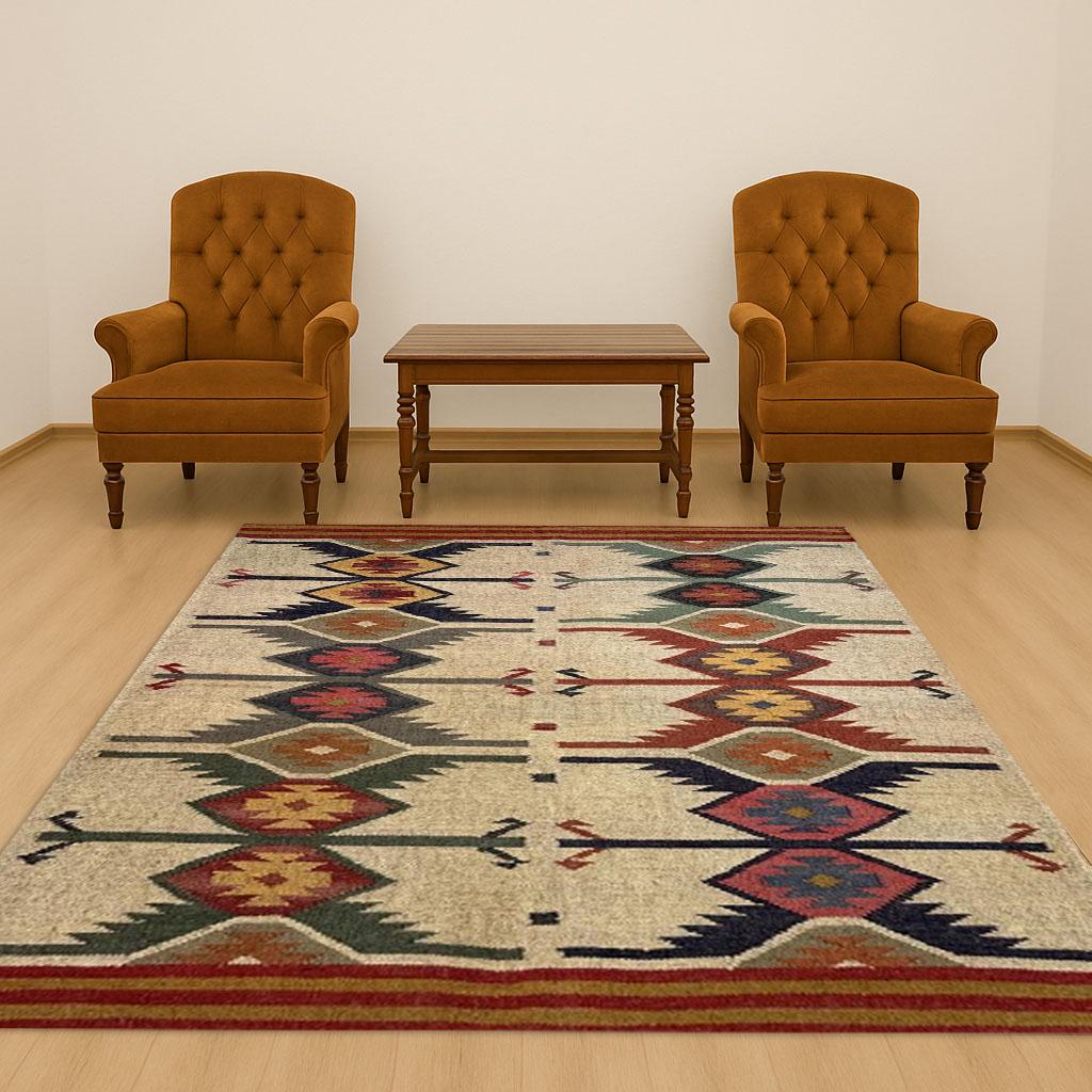 Jute Kilim Rug 6x9 & 12x15, Handmade Natural Kilim Jute Rugs, Boho Floor Decor, Durable Eco-Friendly Area Rugs