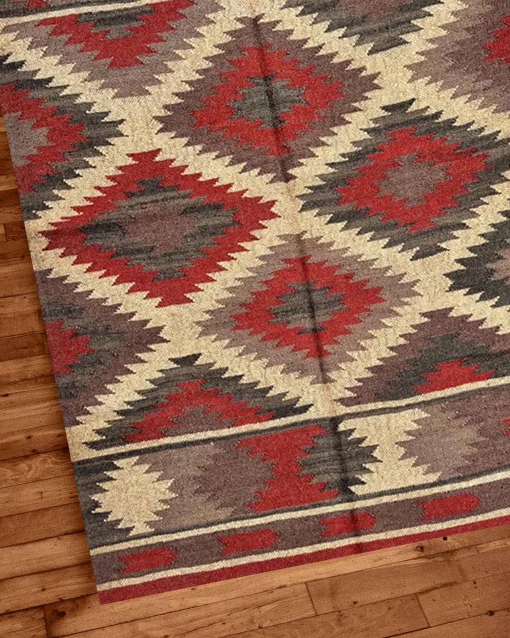 Kilim Jute Rug – Handmade Durable Jute Kilim Area Rug, Natural Fiber Floor Decor, Boho & Rustic Living Room Accent Carpet