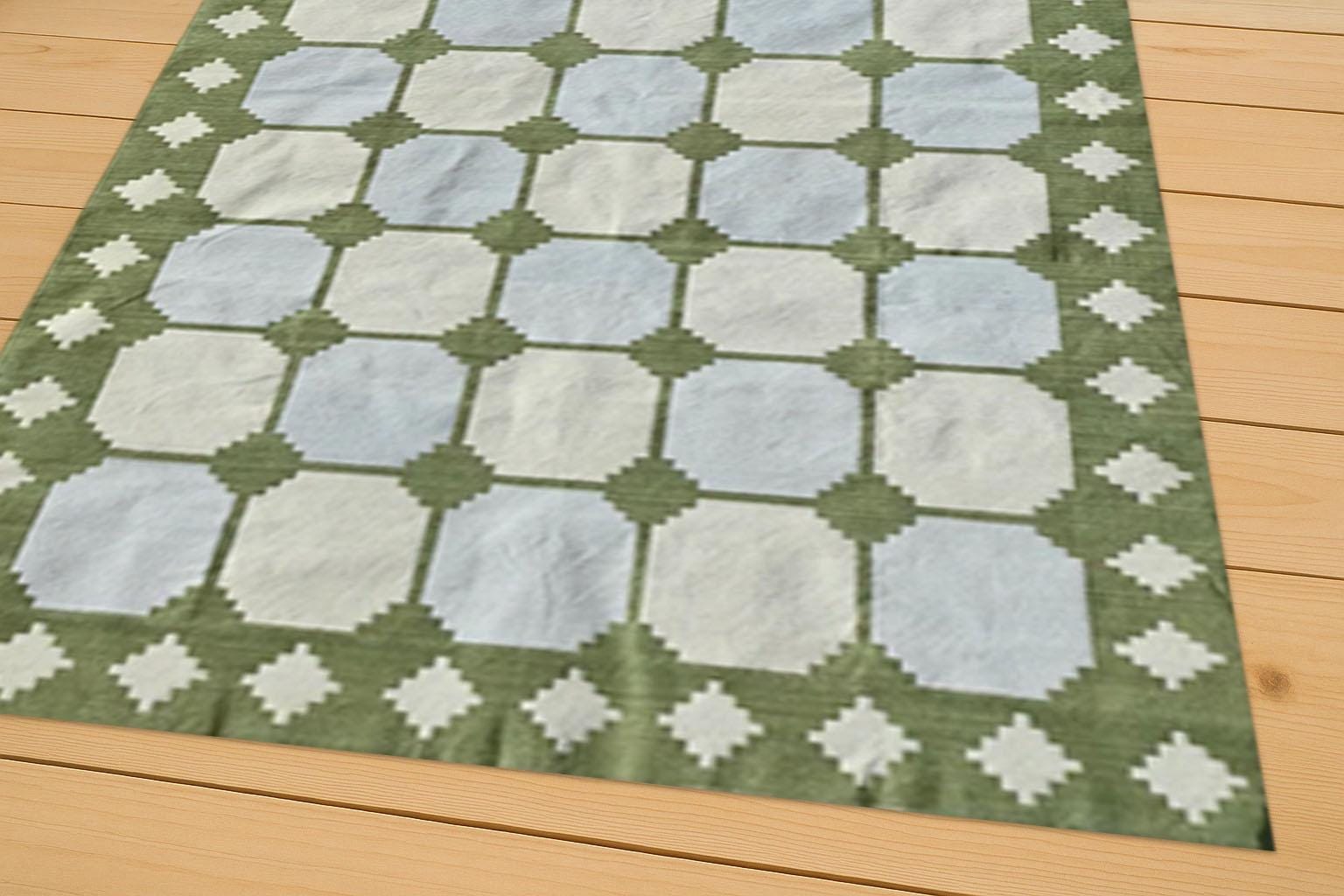 Handwoven Cotton Rug 4x6 ft, Durable Area Carpet, Boho Floor Decor, Soft Woven Mat for Living Room & Bedroom, Eco-Friendly Textile