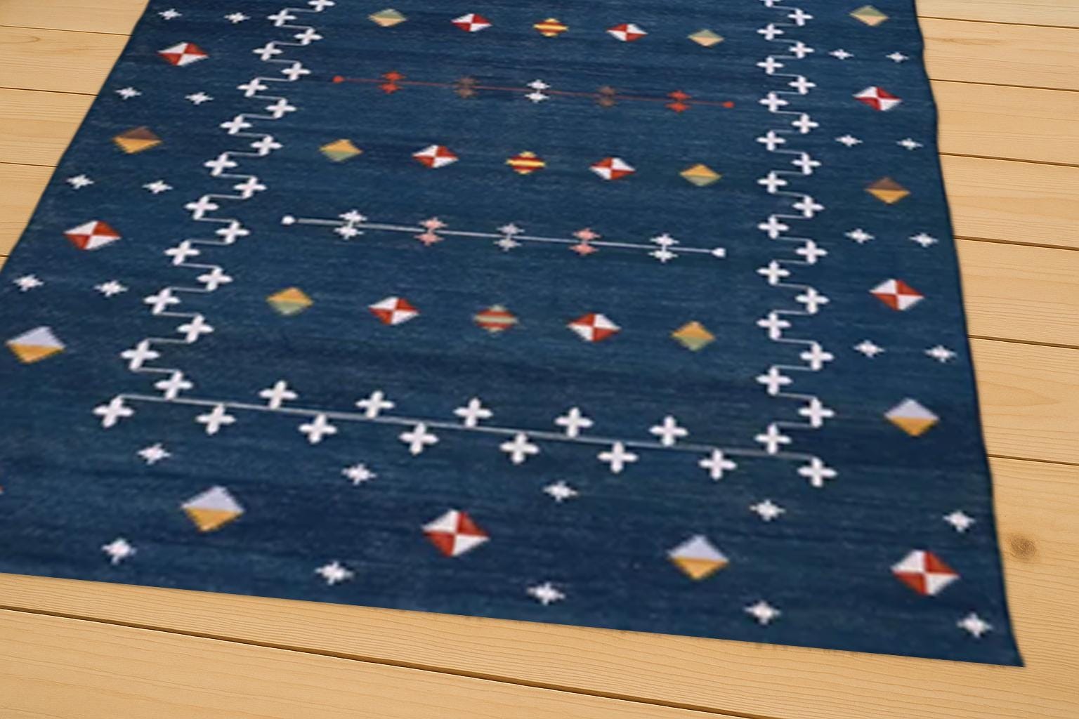Cotton Flatweave Rug 7x10 - Durable, Soft Area Carpet for Living Room, Bedroom & Hallway, Natural Fiber Floor Decor