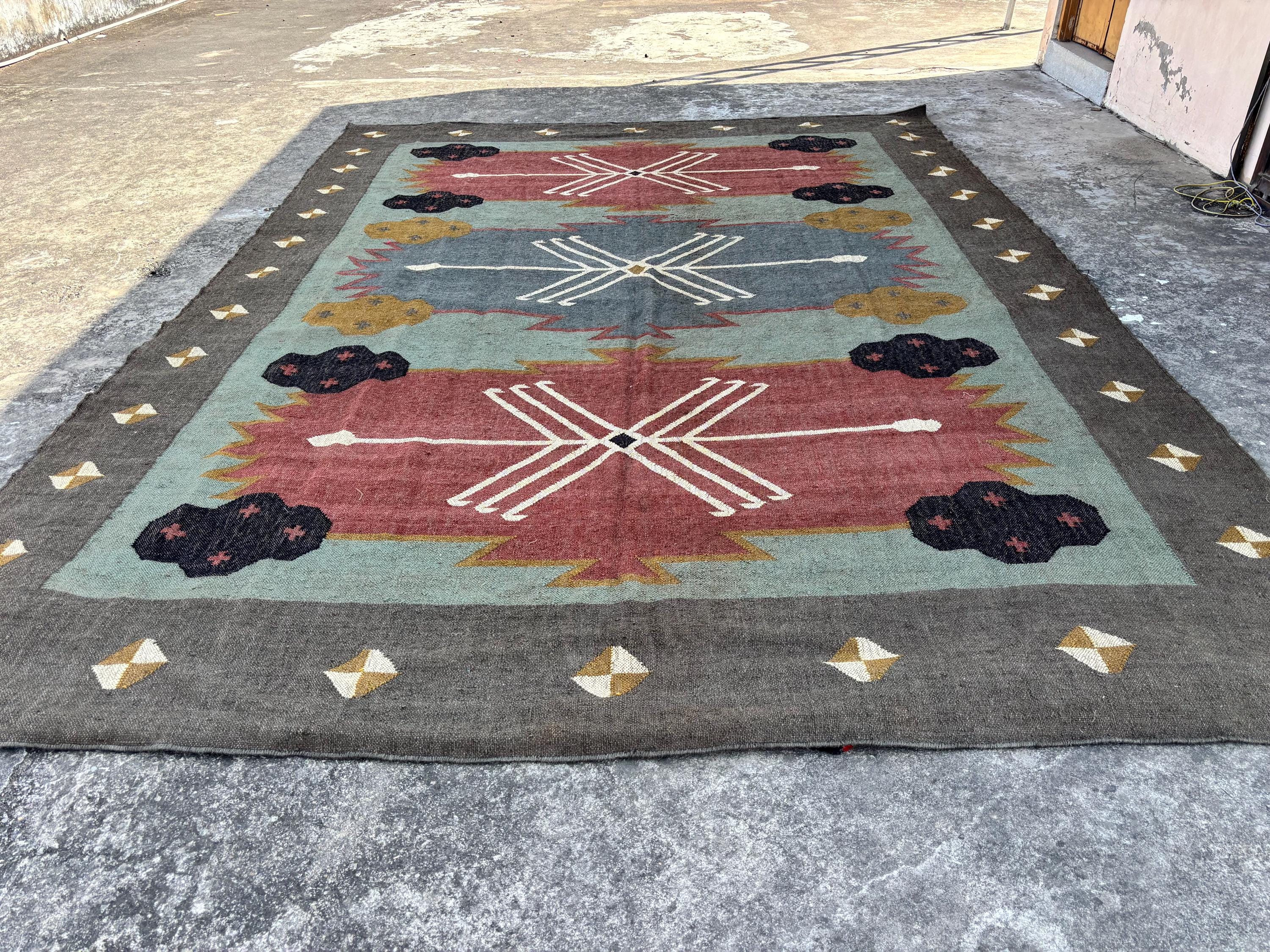 Handwoven Jute Kilim Rug 6x4 ft, Jute Kilim Rug 5x8 ft, 8x10 ft. Handmade Wool Jute Kilim Rug, 5x8,9x12 ft Kilim Rug Handwoven