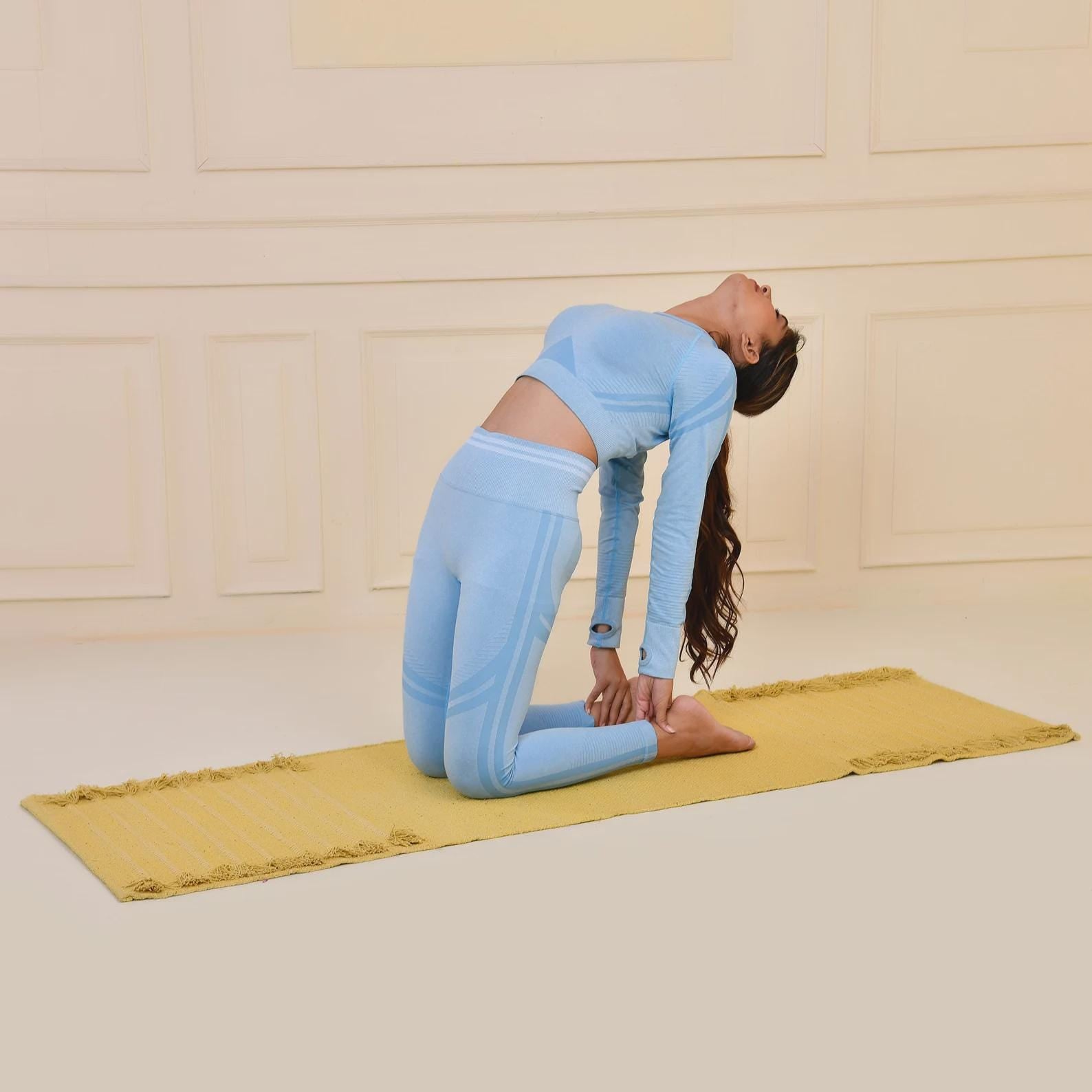 Organic cotton yoga mat, herbal yoga mat, handwoven meditation mat, anti slip fitness rug, natural pilates mat, chemical free yoga mat