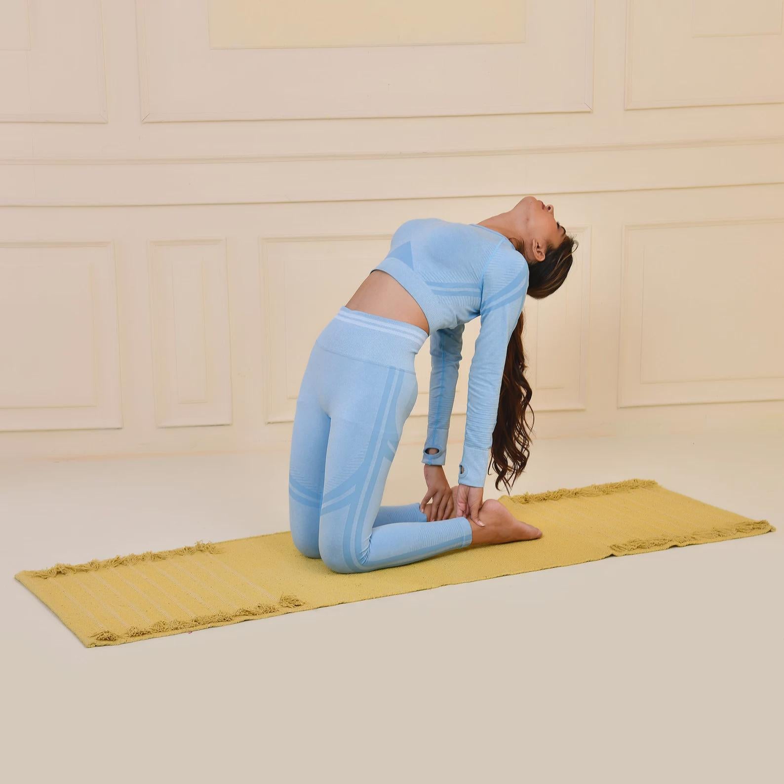 Organic Cotton Yoga Mat - Natural, Hand Weaved and Fair Trade - Yoga, Exercise, Workout, Fitness Rug - Absorbent,Soft & Washable