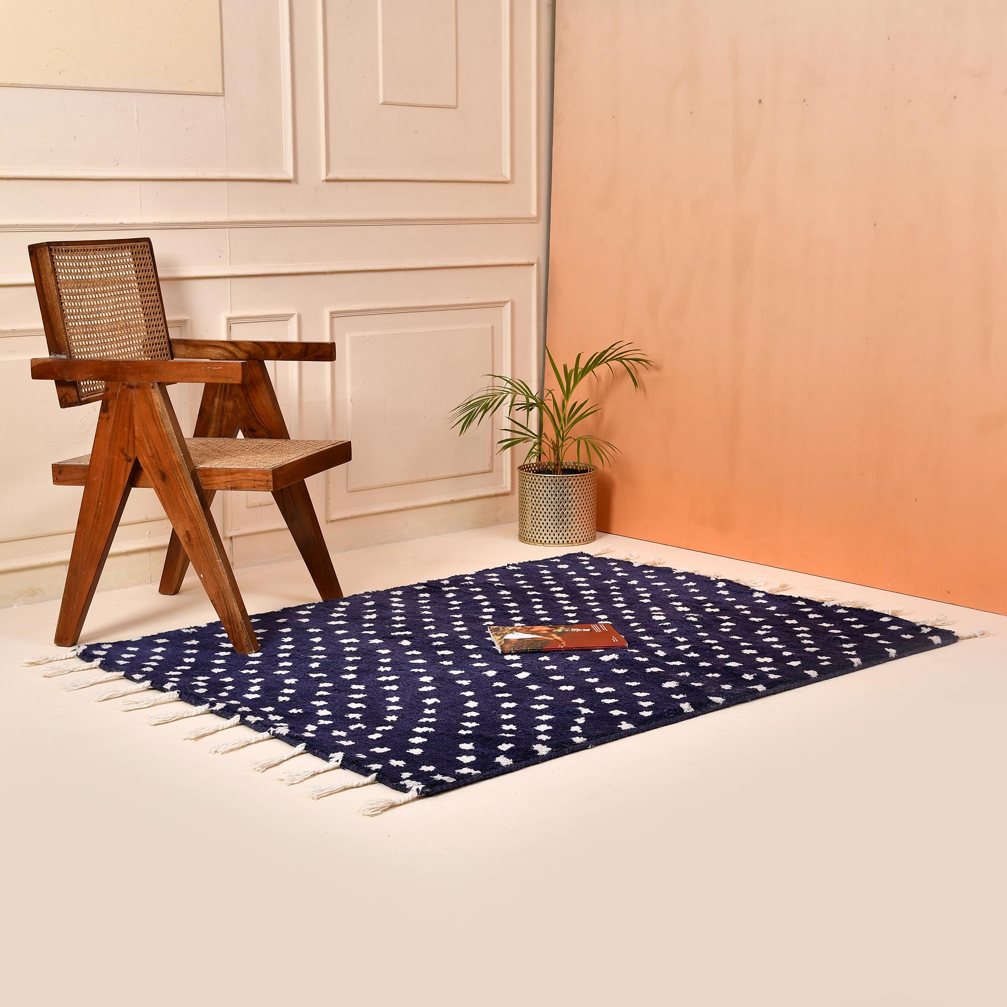 Moroccan Beni Ourain Colorful Wool Checkered Rug - Handmade Custom Style Wool Rug, Handmade Rug, Blue rug, Blue wool rug, blue Moroccan rug