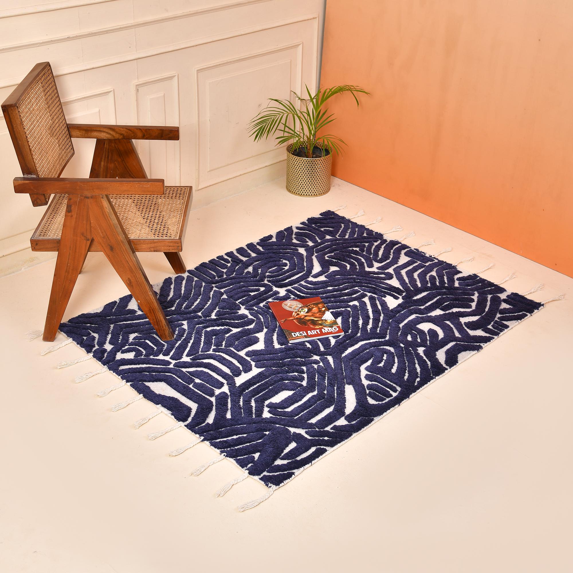 Moroccan Handmade Beni Ourain Wool Rug - Berber Azilal Style White Handwoven Modern Decor Rug