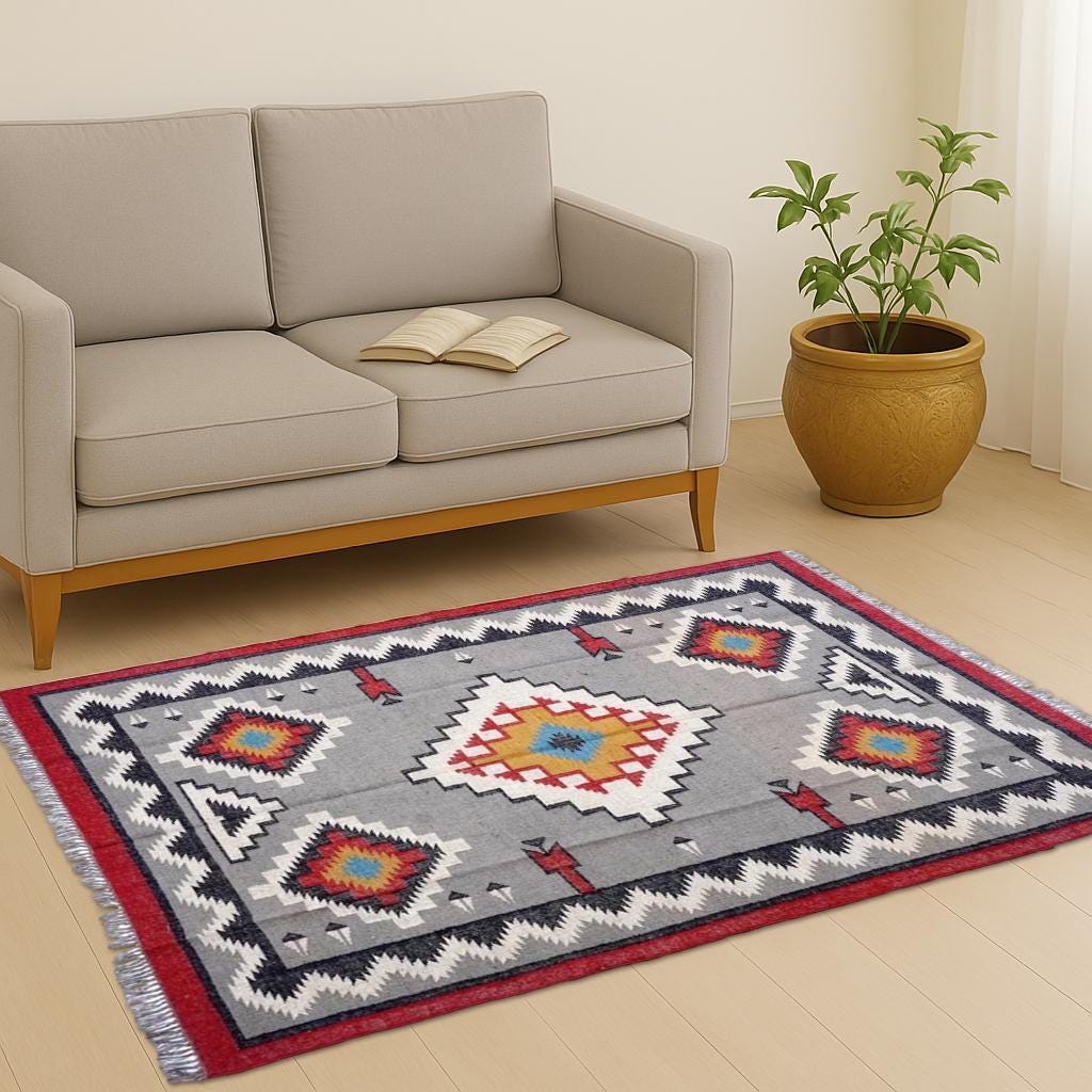 Handmade Kilim Rug, Wool Jute Rug, Antique Kilim Carpet, Living Room Rug, Dining Room Rug, Bedroom Rug, 4x6 5x8 6x9 8x10 9x12