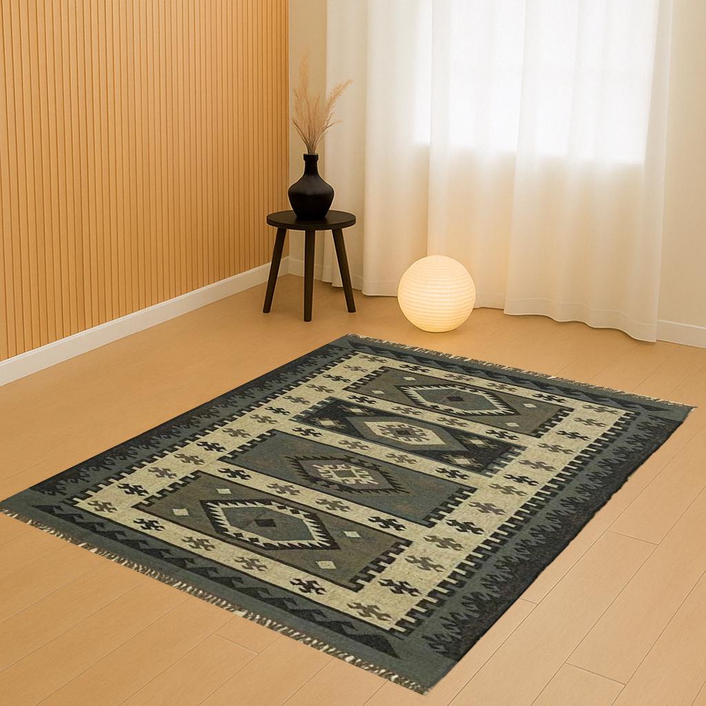 Handmade Kilim Rug, Jute Wool Rug, Large Turkish Rug, Grey Area Rug, Extra Large Outdoor Kilim, Living Room Carpet, 5x8 6x8 8x10 12x15