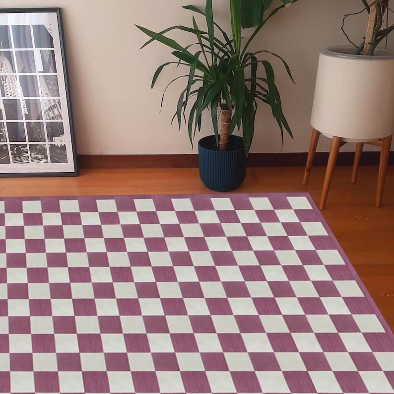 Cotton Flat Weave Rug - Indian Handmade Flat Weave Cotton Carpet, Durable Area Rug for Living Room & Bedroom Custom Dhurrie Rug