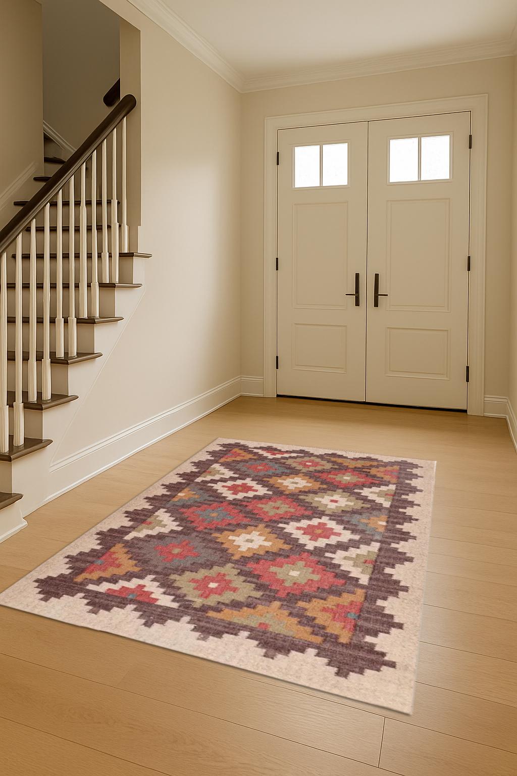 8x10, 9x12 Ft Wool Jute Kilim Rug, Handwoven, Wool and Jute Rug Handmade, Multicolour Wool Jute Kilim Rug, kilim Area Rug, Wool And Jute Rug