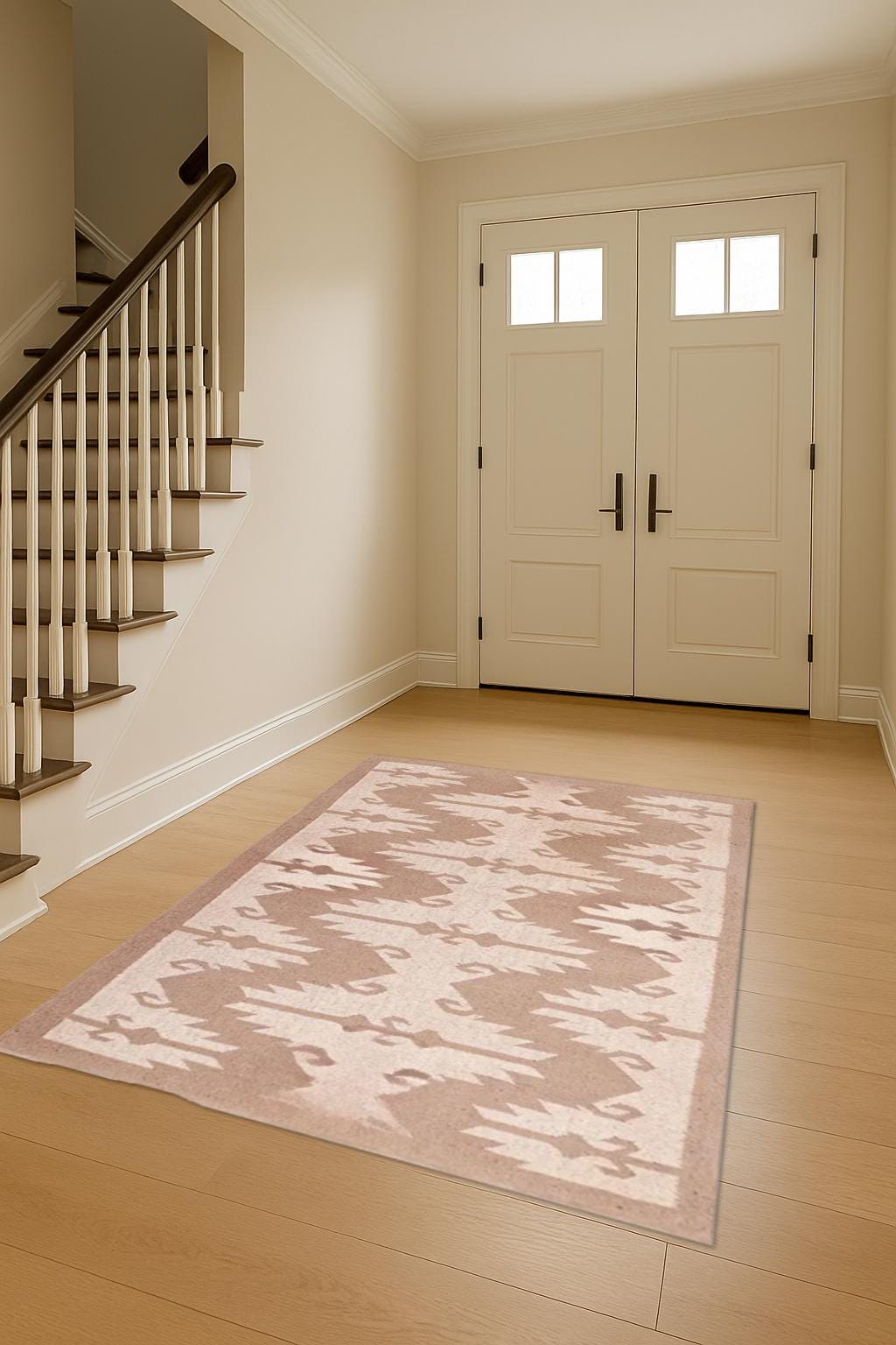 Handwoven Wool Jute Kilim Rug, Wool Jute Rug, Kilim Jute Rug, Flatweave Rug, 5x8-foot Jute Kilim Area Rug, Multicolor Wool Area Carpet