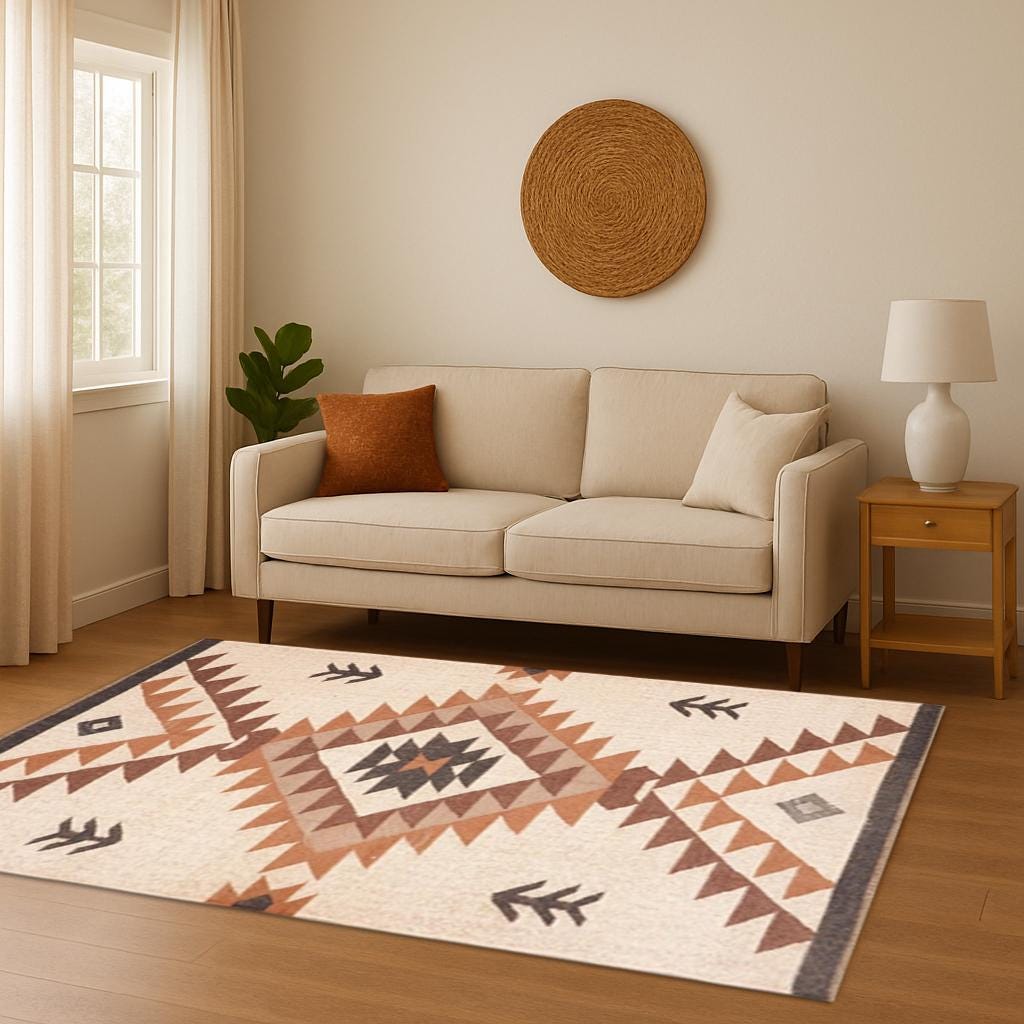 Handwoven Vintage Kilim Rug, Wool Jute Kilim Rug, Floor Rug, Navajo Kilim Rug/Area Rug/Accent Rug/Outdoor Rug/Indoor Rug/Living Room Rug