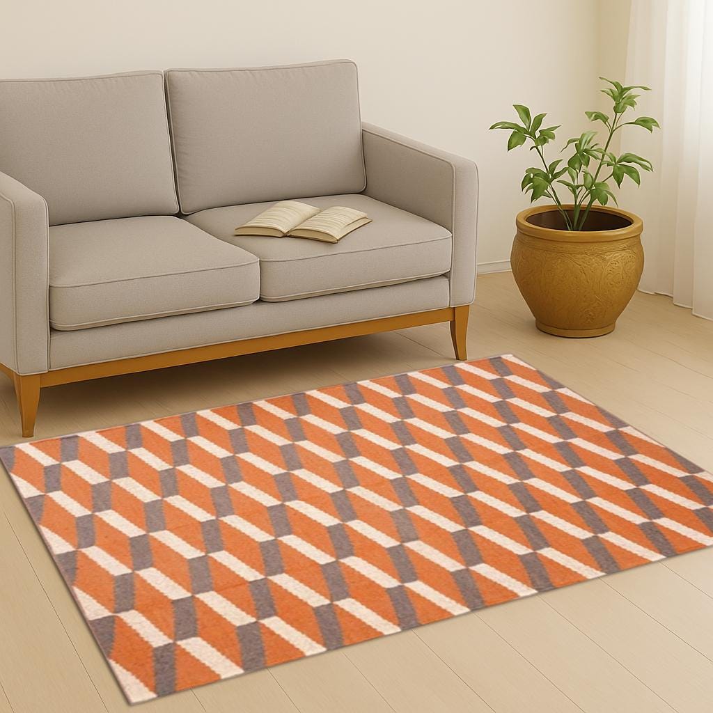 Handmade woven bricks Jute kilim rug, large kilim wool jute rug, 4x6, 5x8, 6x9, 8x10, 9x12 Ft Kilim Rug, Handwoven