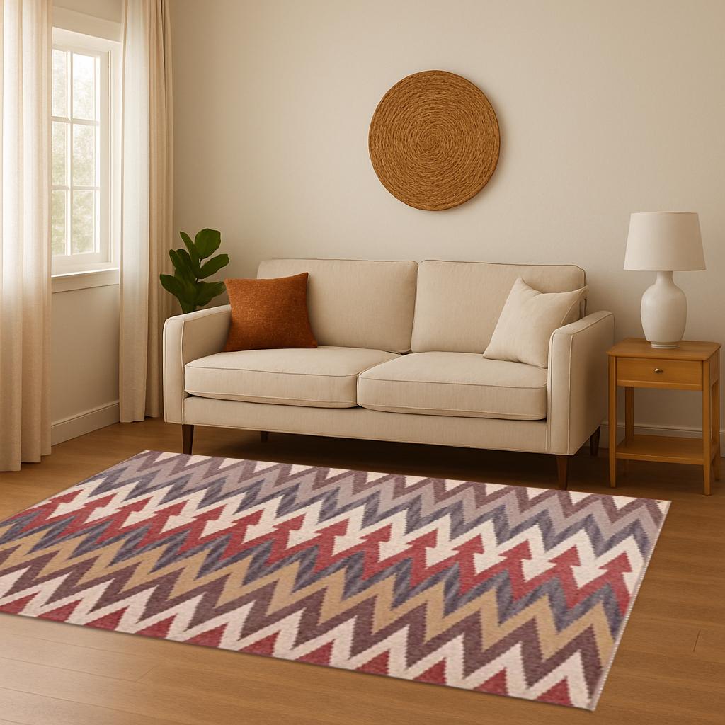 Jute Kilim Area Rug - Natural Flatweave Durable Eco-Friendly Bohemian Rug for Living Room & Bedroom Decor