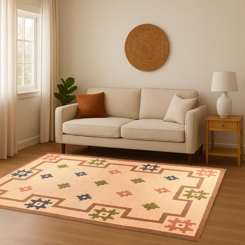 Handmade Wool Kilim Rug - Traditional Handwoven Indoor Outdoor Bedroom Jute Area Rug