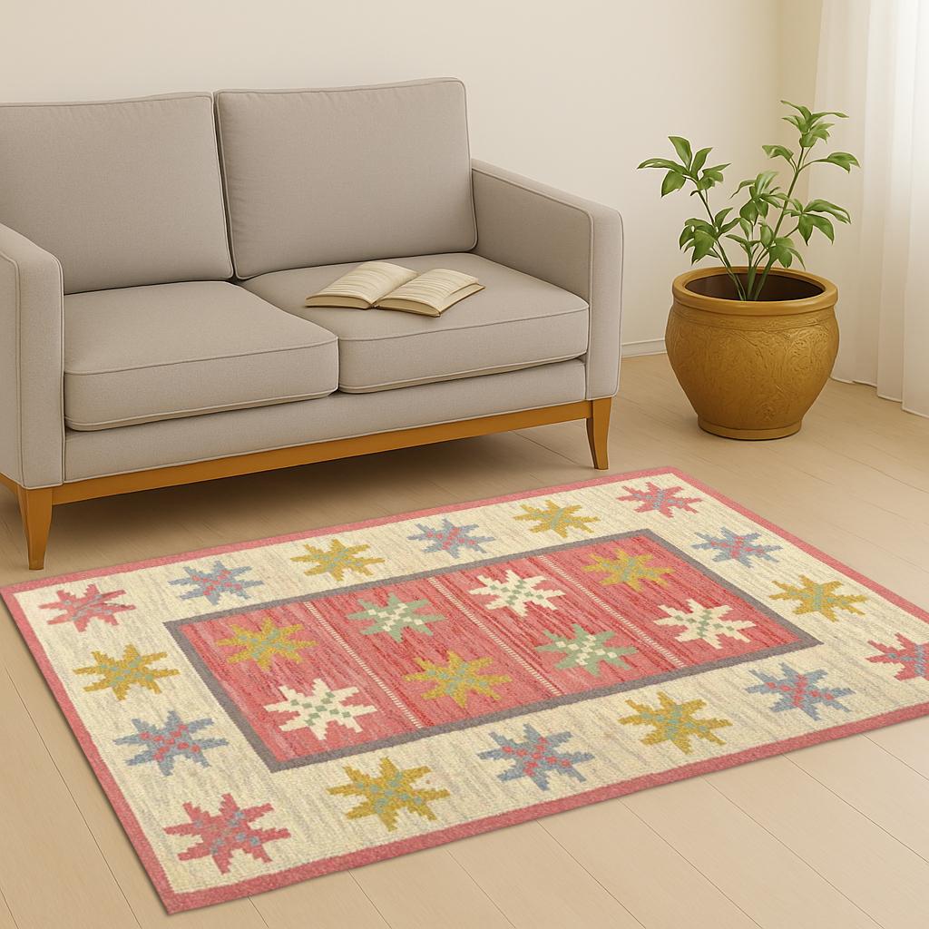 Handmade 3x5 Kilim Rug Wool Dhurrie Jute Floor Mat Traditional Indian Vintage Chic Victorian Hipster FREE SHIPPING Worldwide