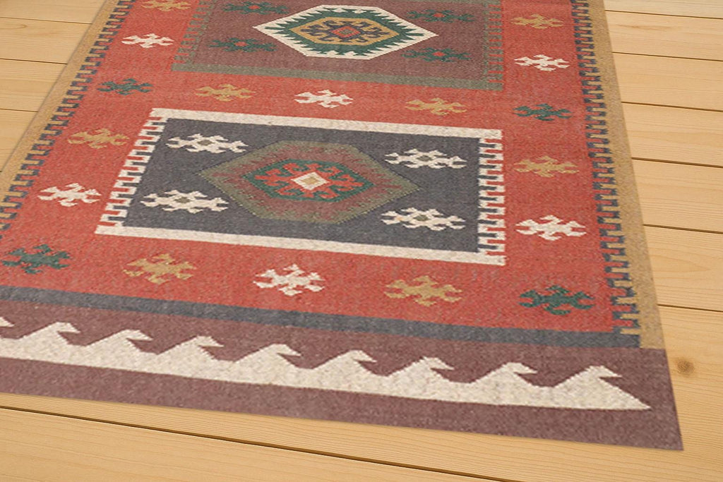 4 x 6 ft Handmade KILIM Rug, Multicolor, Jute Rug wool rug Kilim Dhurrie, Custom Size Rugs, Traditional Indian jute Area rug