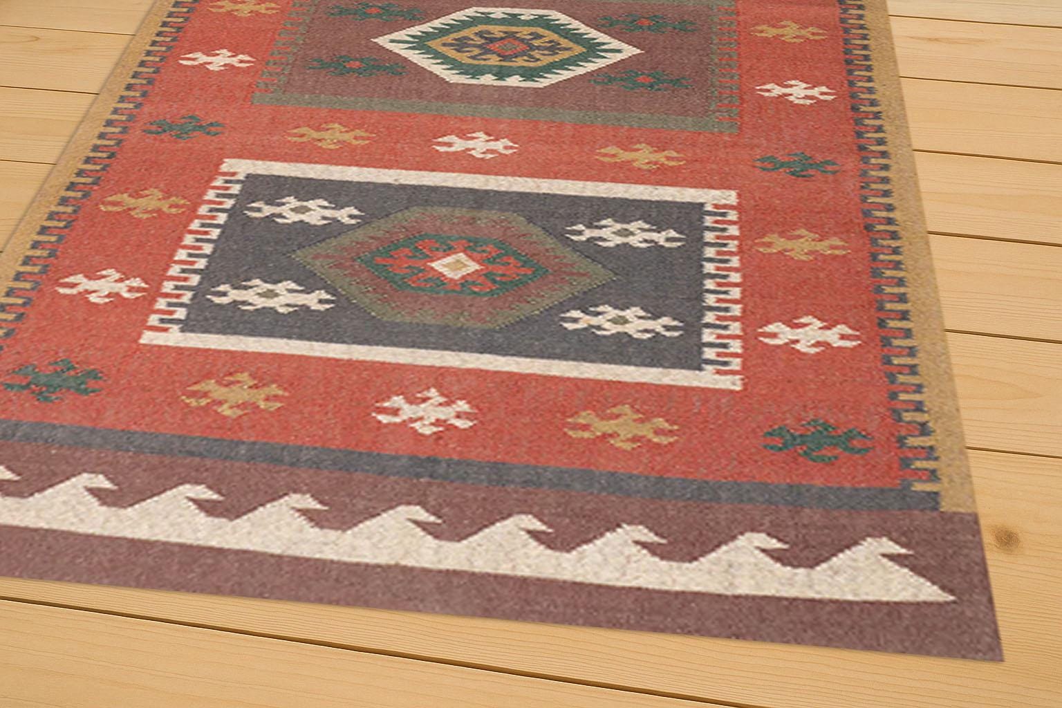 4 x 6 ft Handmade KILIM Rug, Multicolor, Jute Rug wool rug Kilim Dhurrie, Custom Size Rugs, Traditional Indian jute Area rug