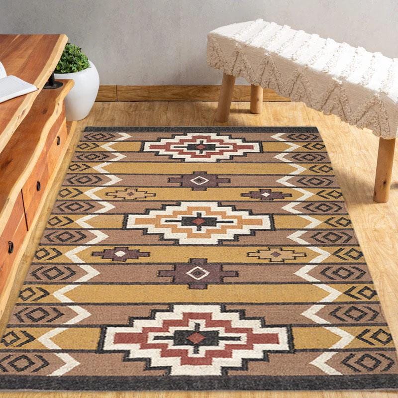 Kilim Rug | Bohemian Indian Jute Rug| Handmade | Wool and Jute Rug | Turkish Kilim Rug | Handwoven Wool Flat Weave Accent Rug for Entryway