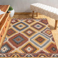 8 x 10 ft Handwoven jute kilim rugs- Kilim rug- Wool jute rug for living area