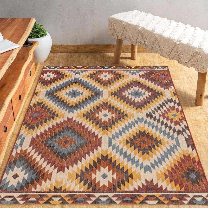 8 x 10 ft Handwoven jute kilim rugs- Kilim rug- Wool jute rug for living area