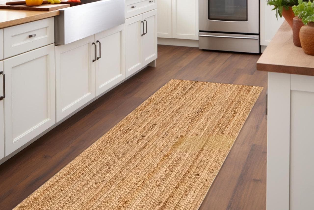 Jute Runner Natural Jute Runner Rug, Bohemian Jute Rug, Jute Runner Rug, Natural Fiber Runner Rug, Custom Size Runner Rug