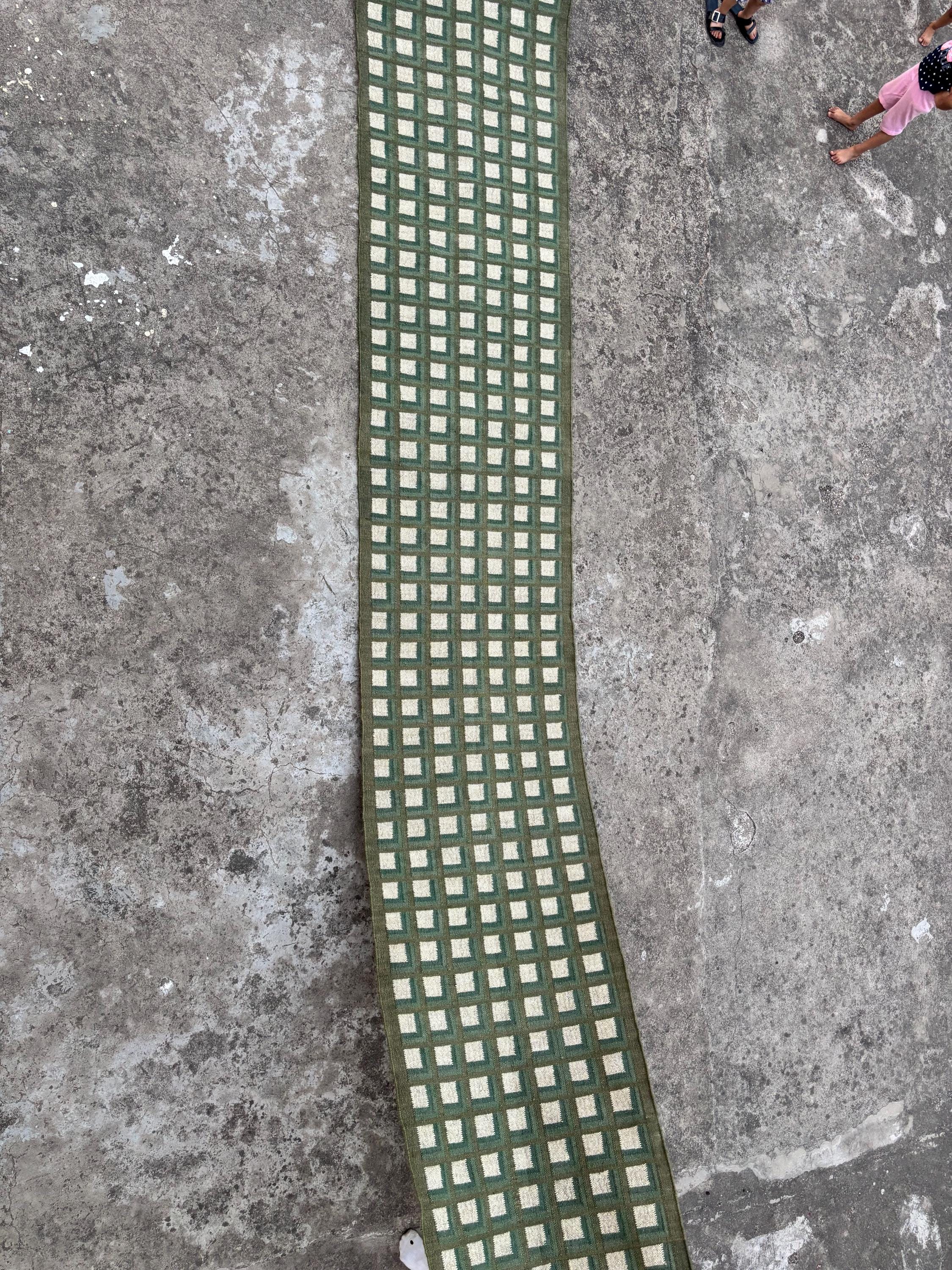Checkered Kilim Rug , Home Decor Wool Jute Area Rug, Checkered Runner Large Size, Kitchen Rug, Living Room Rug, Outdoor Rug, Kitchen Rug