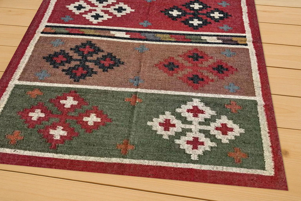 Jute Kilim Rug | Handwoven Wool & Natural Jute Flatweave Area Rug for Boho | Home Decor Living Room Decor | CarpetFor Hotel Decor