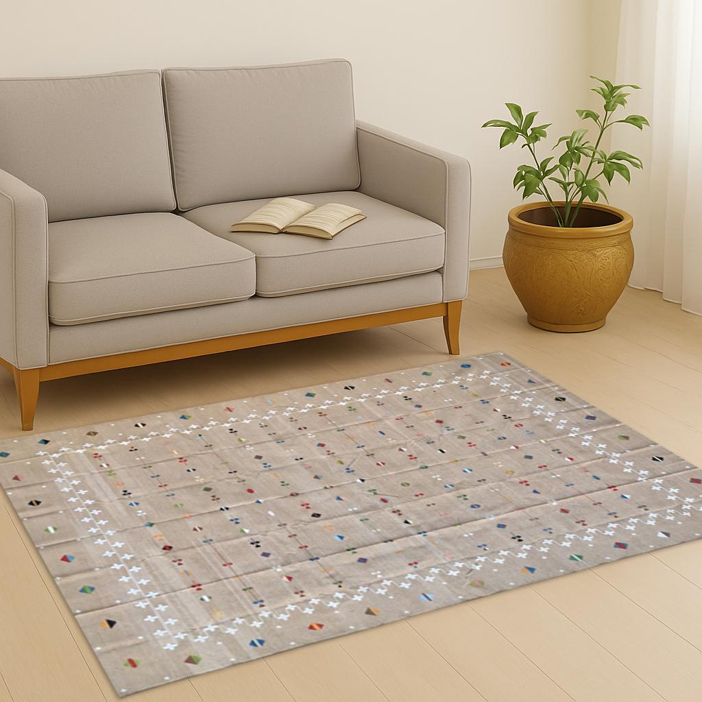 Cotton Rugs 8x10, Area Rug, Soft Durable Floor Mat, Bohemian Home Decor, Living Room Carpet