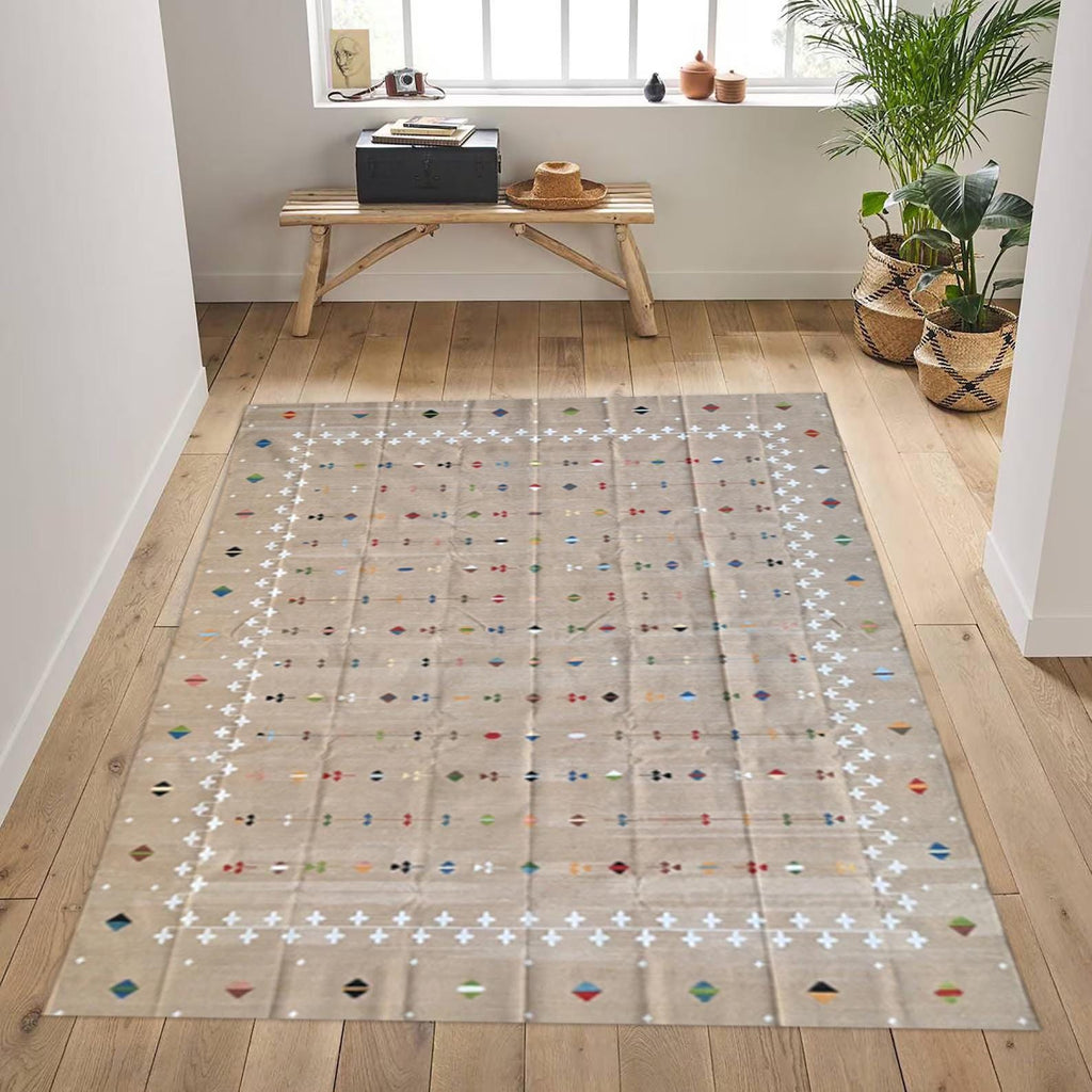 Cotton Rugs 8x10, Area Rug, Soft Durable Floor Mat, Bohemian Home Decor, Living Room Carpet