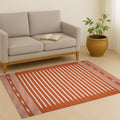 Handmade 8x10 Feet Cotton Area Rug - Bohemian Dhurrie Flatweave Kilim Floor Rug for Dining Room