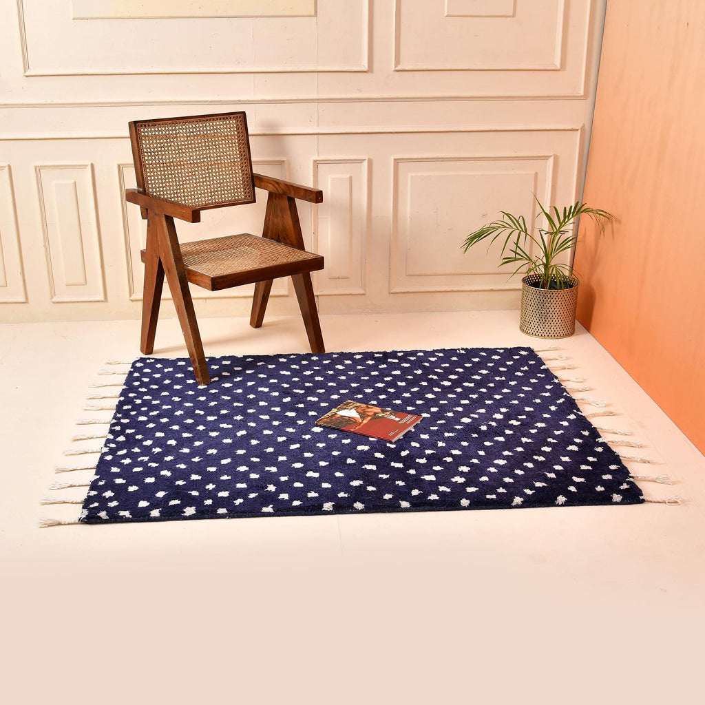 Moroccan Beni Ourain Colorful Wool Checkered Rug - Handmade Custom Style Wool Rug, Handmade Rug, Blue rug, Blue wool rug, blue Moroccan rug