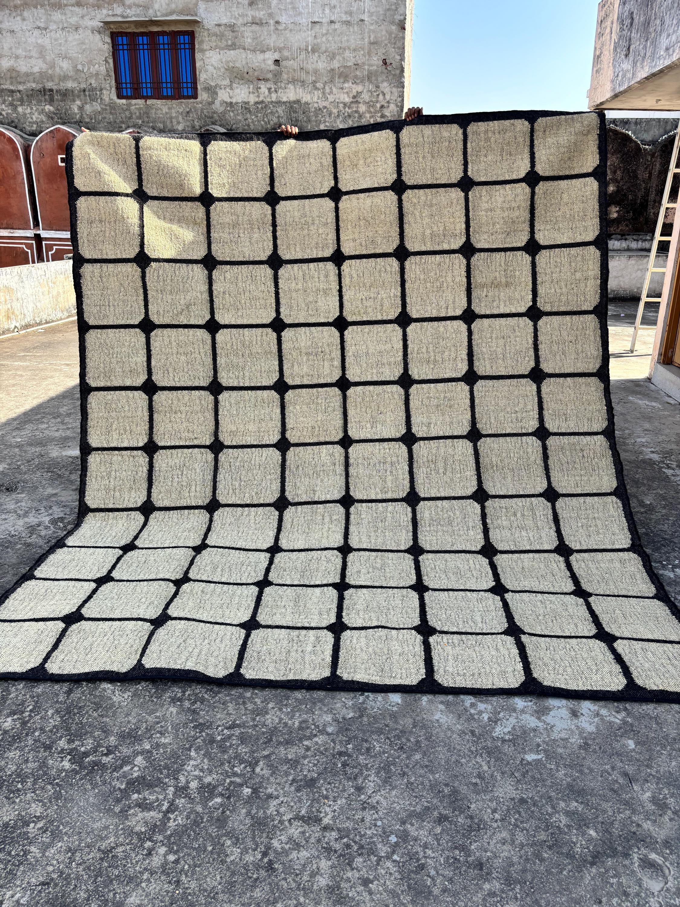 4x6, 5x8, 6x9, 8x10, 9x12 Ft Kilim Rug Handwoven Wool Jute Rug Handmade Kilim Dhurrie Rug, boho rug Traditional Indian Carpet WOOL JUTE RUGS