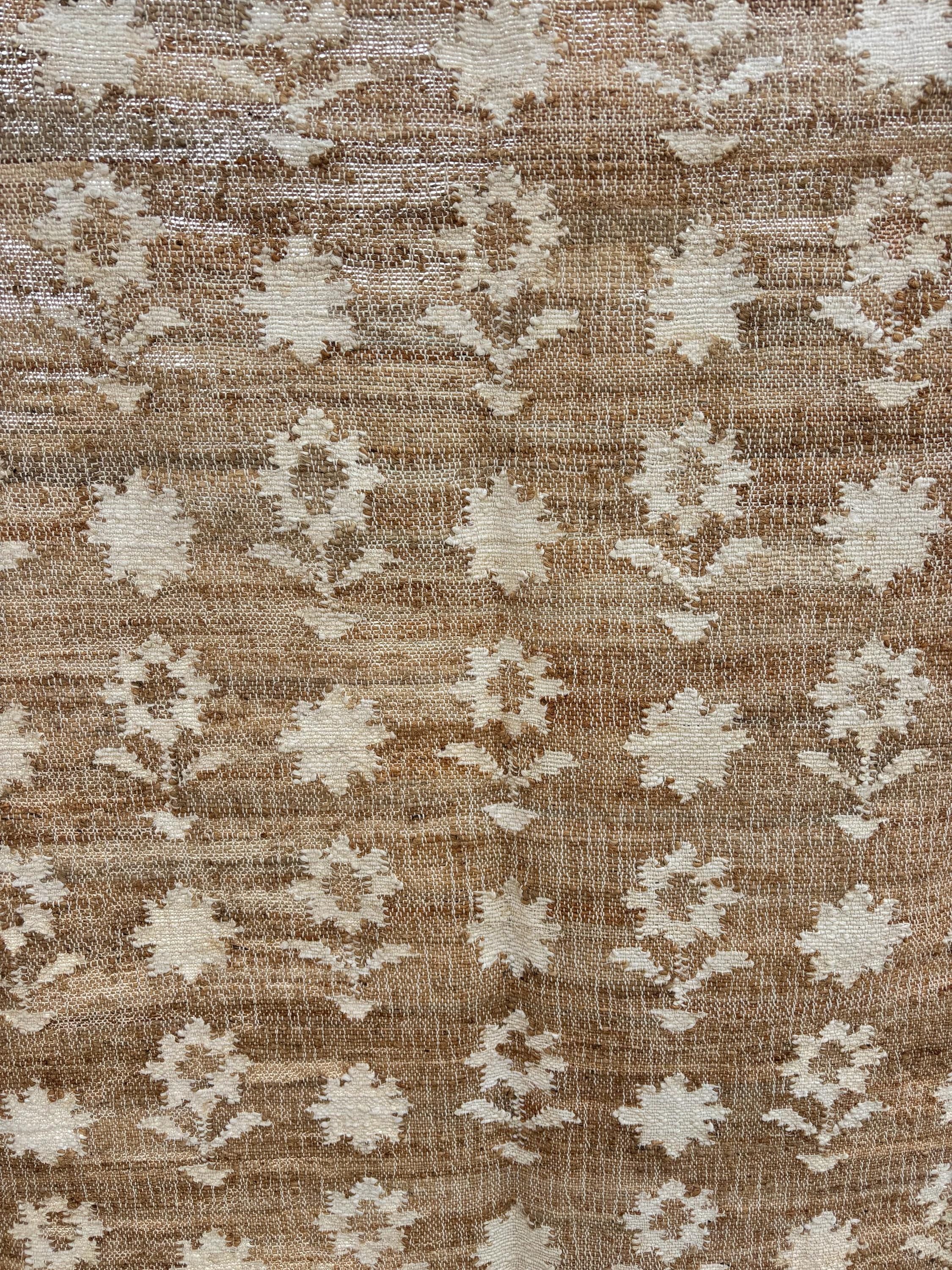 Natural Floral Cotton Jute Rug, Handmade loom Cotton jute Rug Carpet, Custom Size Rug, Outdoor Rug, traditional handwoven rug
