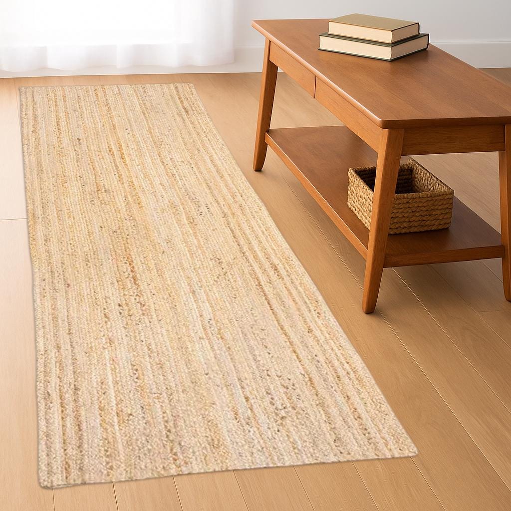Custom Jute Runner Rug, Natural Fiber Hallway & Entryway Rug, Handwoven Eco-Friendly Carpet, 100% Natural Rug/Runner