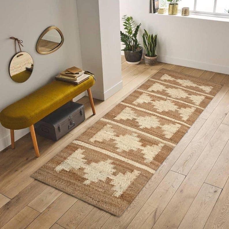 Hand Woven Seagrass Hall Runner, Entry Rush Rug, Natural Straw Jute Runner Mat, Hemp jute Runner, Stair Runner, Custom size available