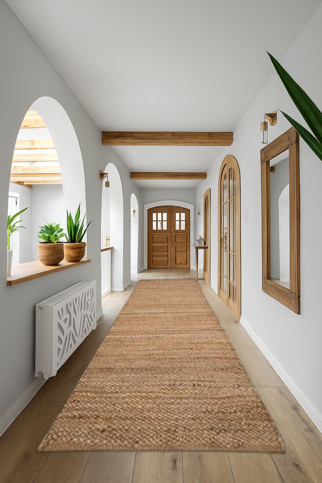 Hallway Runner, Custom Size Runner Rug, Natural Jute Runner Rug Large, Bohemian Jute Rug, Boho Jute Runner Rug, Outdoor Rug