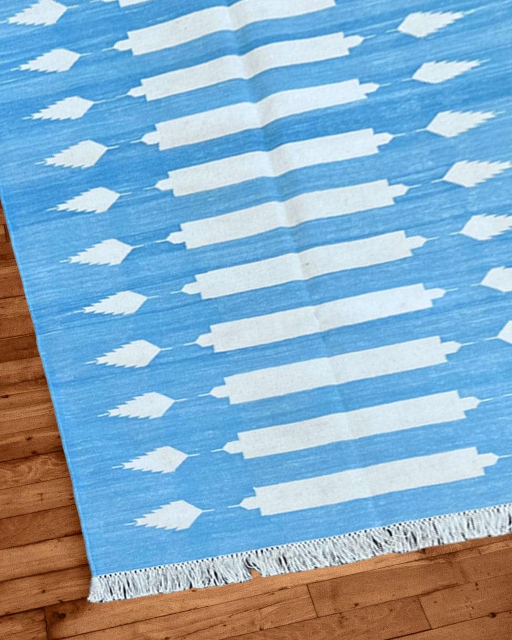 Cotton Flat Weave Rug, Indian Area Rug Soft Durable Flatweave Cotton- Carpet for Living Room Bedroom Hallway Indian Carpet