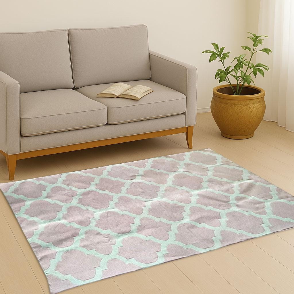 Cotton Flatweave Rug-Hand and Flat Weave panja Dhurrie Rug, Cotton Reversible Rug, 6x9 Rug, Rug For Bedroom, Personalized Rug, Custom Rug