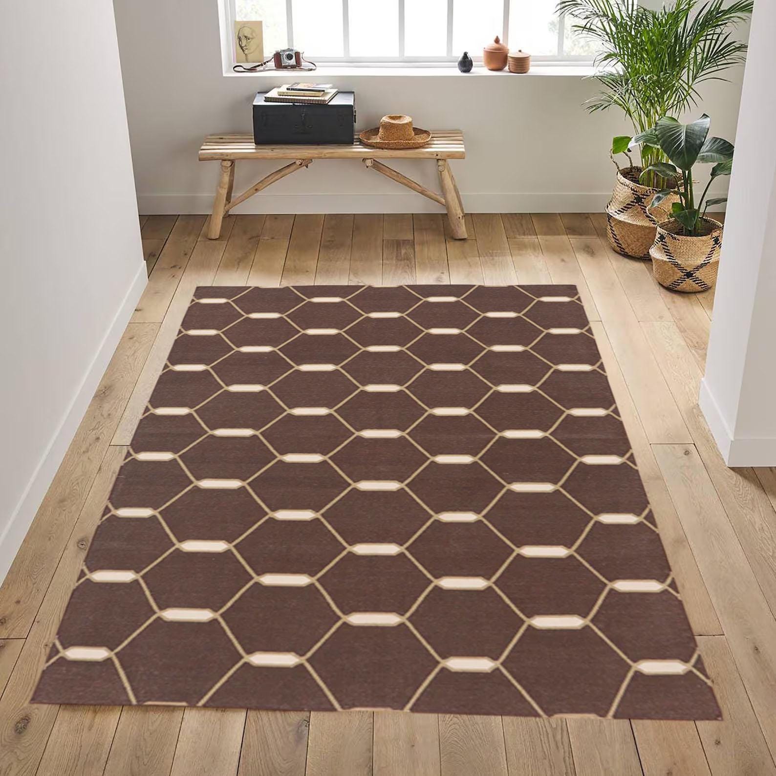 Handmade Wool Rug, Vintage Kilim Rug Decorative Flatweave Rug- Handwoven Rug  Kilim Wool and Jute Rug Handmade Kilim Dhurrie Rug gift