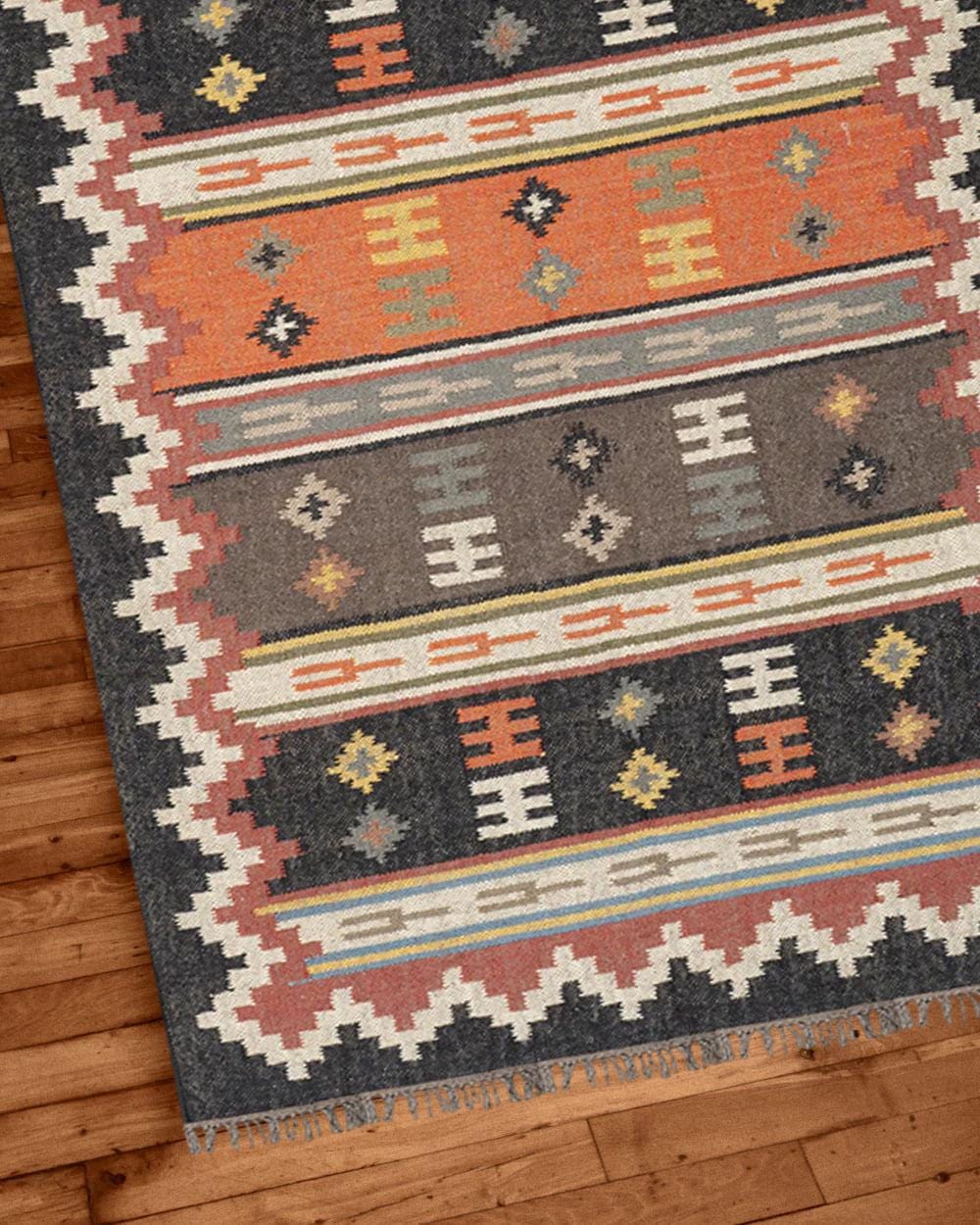 Handmade woven bricks Jute kilim rug, Kilim Area Rug | Authentic Handmade Tribal Wool Flatweave Carpet