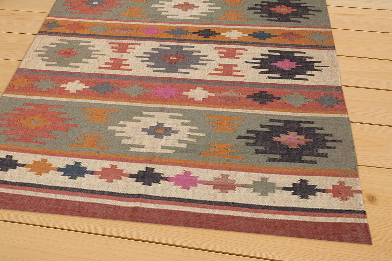 9x12ft Handmade Wool Jute Kilim Rug- Handwoven Wool Jute Rug,  Boho  Décor Rug, Living Room Rug, Outdoor Rug, Kitchen Rug