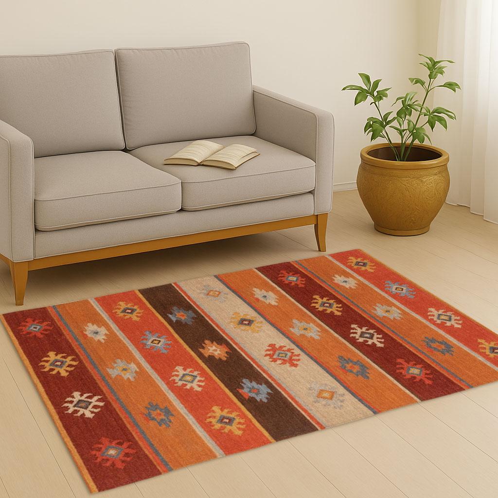 Handmade KILIM Rug | Multicolor| Vintage Persian Kilim Rug | Handwoven Wool Oriental Flat Weave Floor Decor