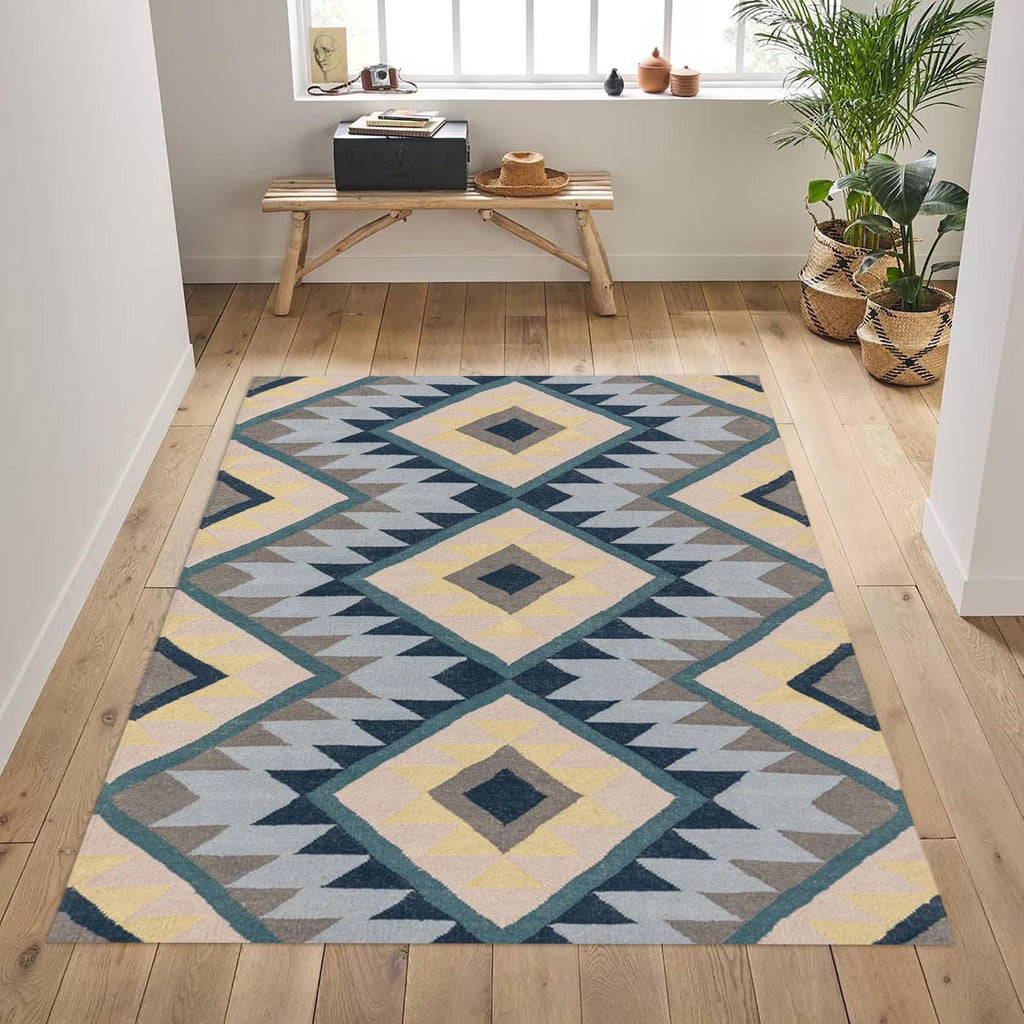 Handmade jute and wool rug, living room-vintage kilim rug, 8x10-wool  kilim rug- FREE SHIPPIING Worldwide