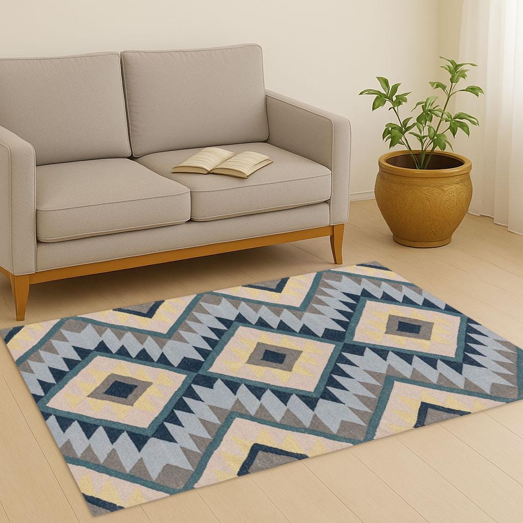 Handmade jute and wool rug, living room-vintage kilim rug, 8x10-wool  kilim rug- FREE SHIPPIING Worldwide