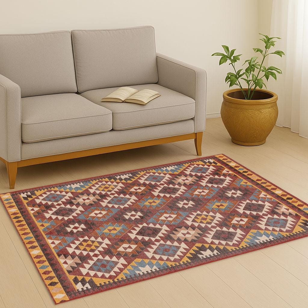 Kilim Rug, Handwoven Large Kilim Area Rug | Authentic Handmade Tribal Wool Flatweave Carpet | Bohemian Kilim Area Rug