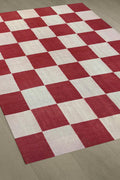 Checkered Jute Rug, Custom Size Runner Rug, Hallway Runner, Boho Jute Rug, Handmade red and Natural Hemp Jute Rungs Extra Large Jute Rugs