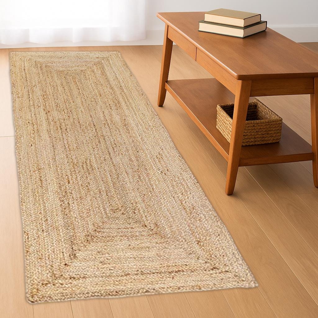Jute Runner Natural, Jute Runner Rug Indian, Handwoven Jute Rug, Jute Rug Rectangular Custom Size Rug